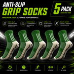 Anti-Slip Grip Soccer Socks 5-Pack | Kids & Adults
