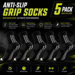 Anti-Slip Grip Soccer Socks 5-Pack | Kids & Adults
