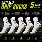 Anti-Slip Grip Soccer Socks 5-Pack | Kids & Adults