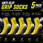Anti-Slip Grip Soccer Socks 5-Pack | Kids & Adults