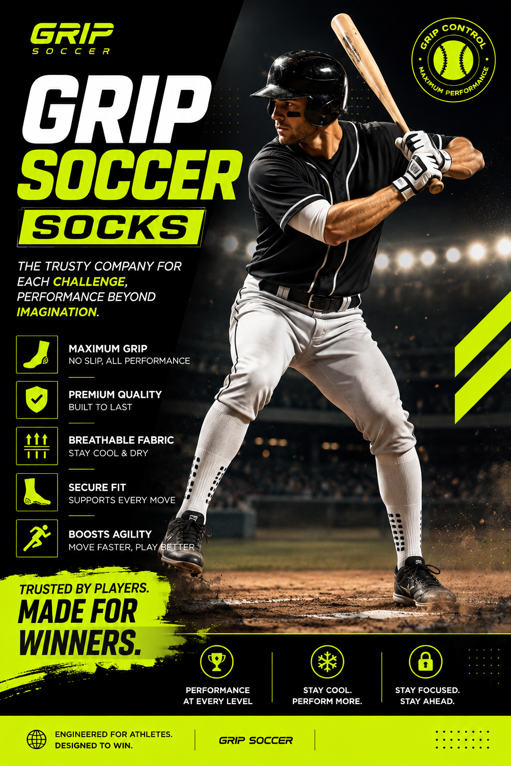 5-Pack Anti-Slip Grip Socks – Silicone Non-Slip Football Socks for Men & Women
