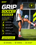5-Pack Anti-Slip Grip Socks – Silicone Non-Slip Football Socks for Men & Women