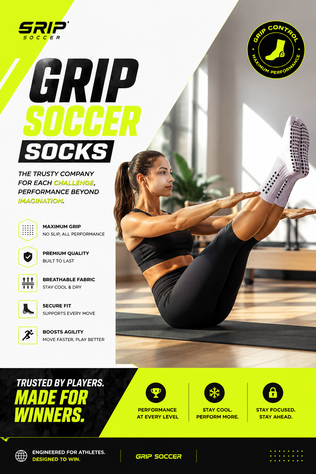 5-Pack Anti-Slip Grip Socks – Silicone Non-Slip Football Socks for Men & Women